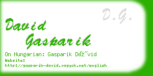 david gasparik business card